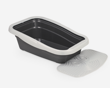 Nella Kit Cat Litter Tray with Mat - 80 x 36.5 x 18 cm/Grey